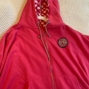 Just Trish Pink Checkered Hoodie